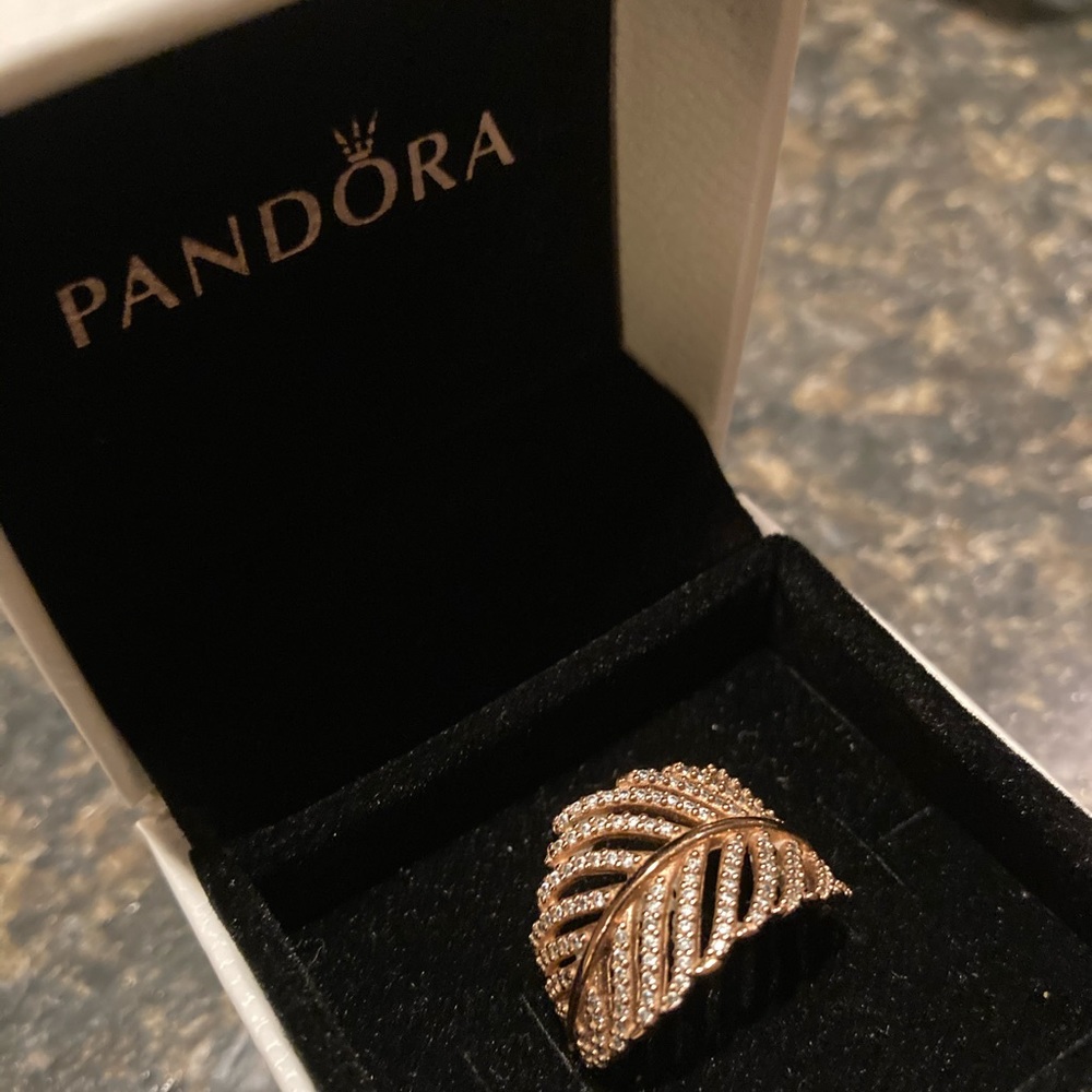 COPY - Pandora Rose Gold Feather Ring